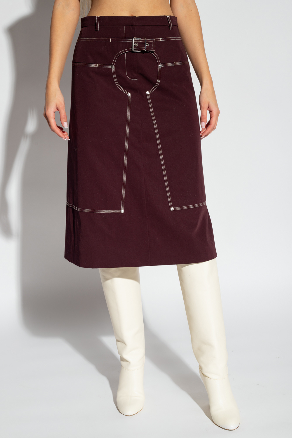 【関税&送料込】Stella Mccartney Burgundy Cotton Skirt stella mccartney x yoshimoto nara stella mccartney t shirt